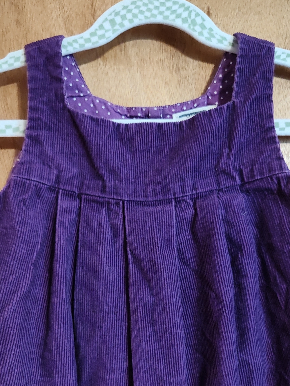Crewcuts Girls Corduroy Sleeveless Dress Purple Pockets Fall Layering Retro 5 - Picture 2 of 10
